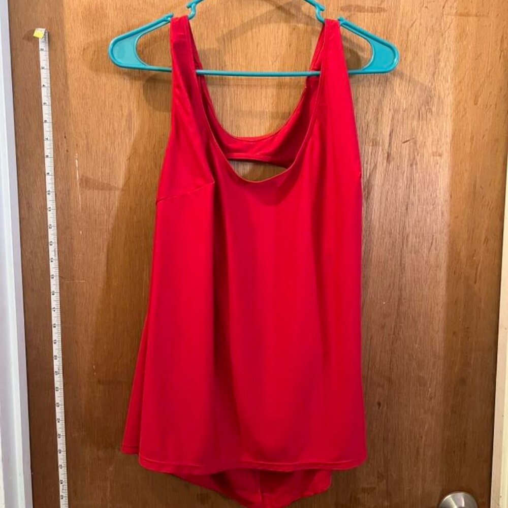Size 22W - Holipick - Dark Red Sleeveless Swim Top